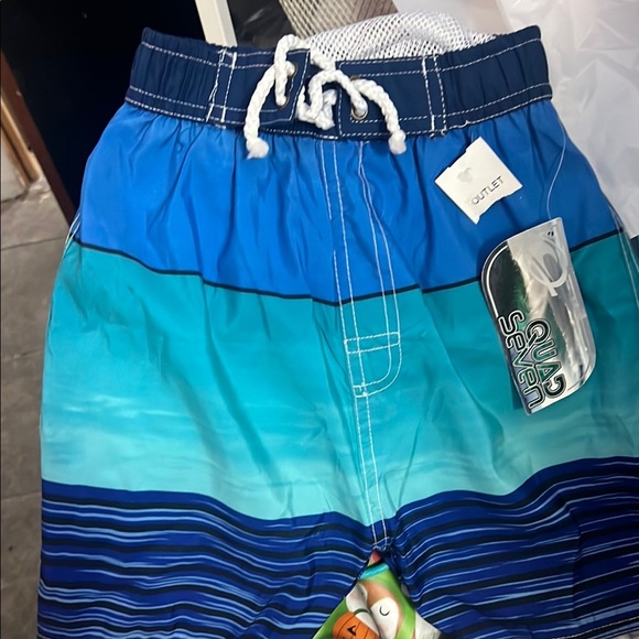 Quest Blue and Green Swim Trunks - Picture 1 of 1